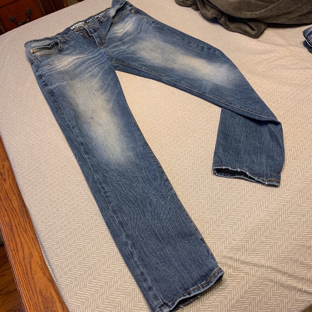 Mens LEVI's Denizen 216 Skinny Fit Blue Jeans